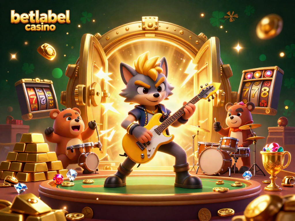 Experience the energy of betlabel casino with vibrant characters and dynamic casino elements.