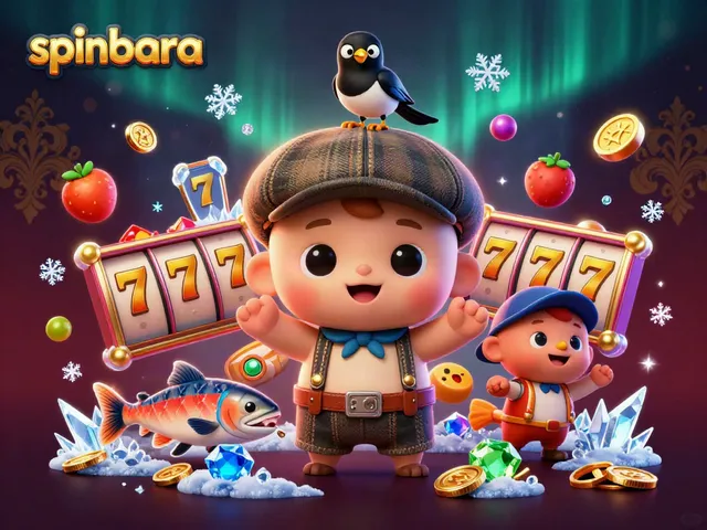 Experience the thrill of spinbara with playful characters and colorful slot games in a vibrant 3D scene.